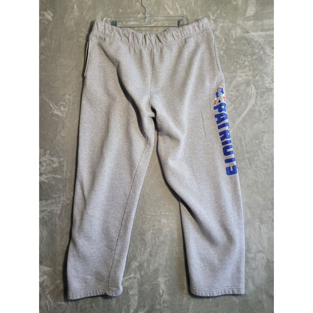 New England Patriots Sweatpants Mens XXL Gray Fleece Majestic NFL Pockets